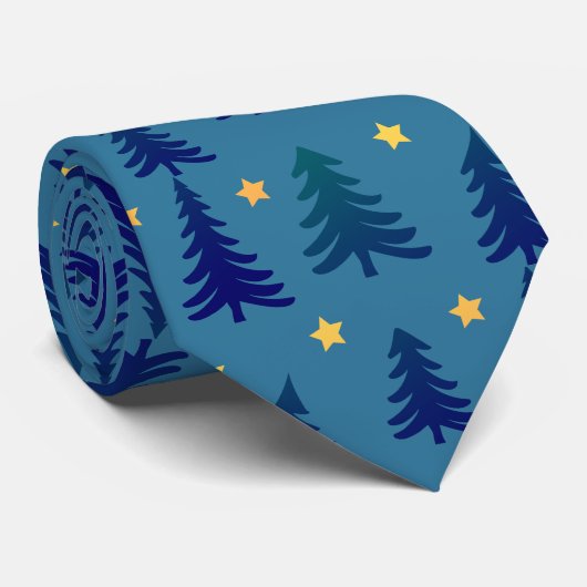 Weihnachts Winter blau modern Neck Tie Krawatte (Gerollt)