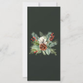 Weihnachts-Winter-Blumen-Hochzeitsmenü elegant (Rückseite)