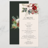 Weihnachts-Winter-Blumen-Hochzeitsmenü elegant (Vorne/Hinten)