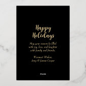 Weihnachts-Winter-Blumengolden-Glitzer Folien Feiertagskarte (Rückseite)