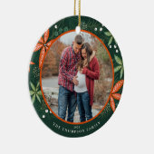 Weihnachts Winter Botanicals Green Holiday Foto Keramik Ornament (Rechts)