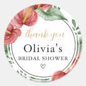 Weihnachts-Winter-Brautparty Danke Runder Aufkleber (Vorderseite)