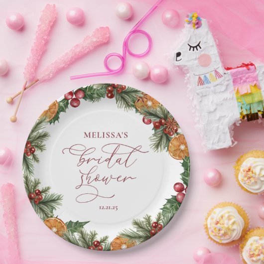 Weihnachts-Winter-Brautparty Pappteller (Party)