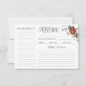 Weihnachts Winter Brautparty Rezept Karte (Vorderseite)