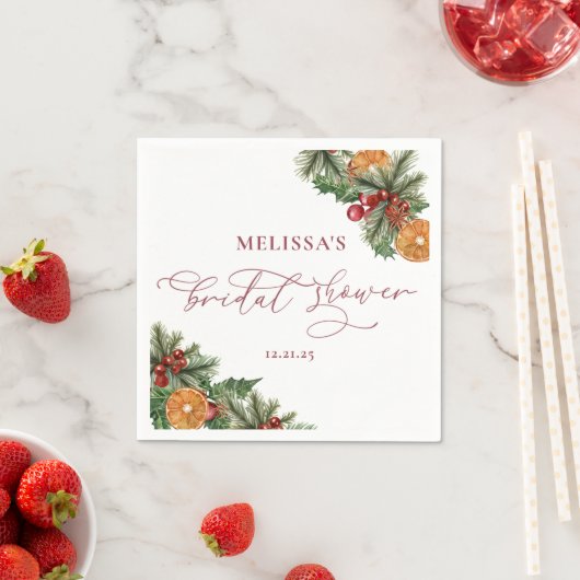 Weihnachts-Winter-Brautparty Serviette (Beispiel)