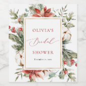 Weihnachts Winter Brautparty Weinflaschen Etikett (Einzelnes Label)