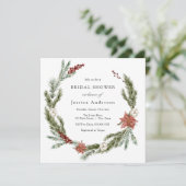 Weihnachts Winter Bridal Dusche Einladung (Stehend Vorderseite)