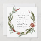 Weihnachts Winter Bridal Dusche Einladung (Vorderseite)