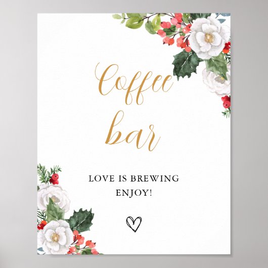 Weihnachts-Winter-Coffee-Bar-Tischschild Poster (Vorne)