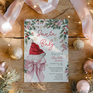 Weihnachts-Winter-Coquette-Schleife Santa Baby Sho Einladung