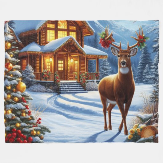 Weihnachts-/Winter-Deferlodge Fleecedecke (Vorderseite (Horizontal))