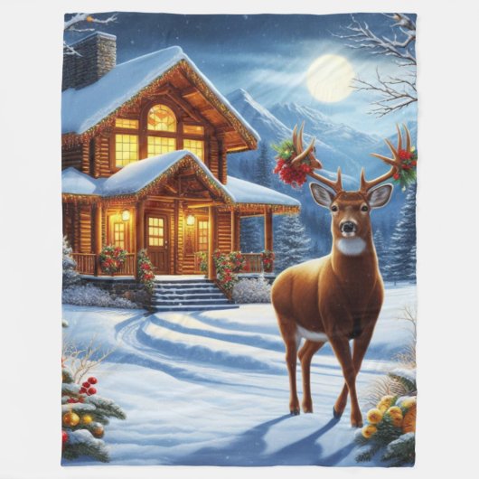 Weihnachts-/Winter-Deferlodge Fleecedecke (Vorderseite)