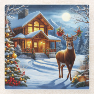 Weihnachts-/Winter-Deferlodge Glasuntersetzer