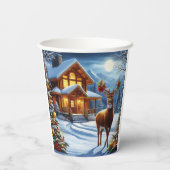 Weihnachts-/Winter-Deferlodge Pappbecher (Rückseite)