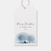 Weihnachts-Winter-Dorf Rustikale Landschaft Geschenkanhänger (Vorderseite)