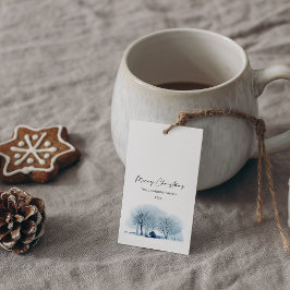 Weihnachts-Winter-Dorf Rustikale Landschaft Geschenkanhänger