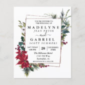 Weihnachts Winter Elegante Poinsettia Black Weddin Flyer (Vorne)