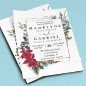 Weihnachts Winter Elegante Poinsettia Black Weddin Flyer