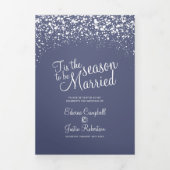 Weihnachts Winter fallender Schnee Grafik Hochzeit Dreifach-gefaltete Programmkarte (Cover)