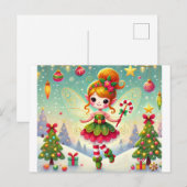 Weihnachts-Winter-Fee mit ihrer Magie Postkarte (Vorne/Hinten)