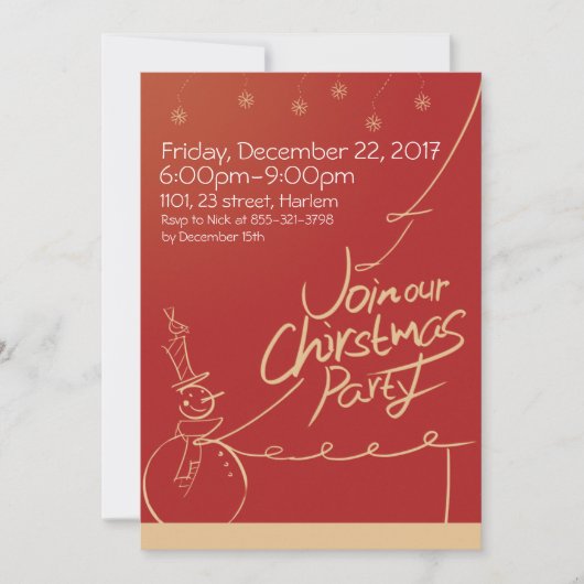 Weihnachts-Winter Feiertag Einführung Einladung (Vorderseite)