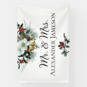 Weihnachts Winter Floral Mr. & Mrs. Wedding Banner (Vertikal)