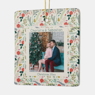 Weihnachts-Winter-Foliage-Foto Personalisiert Keramikornament
