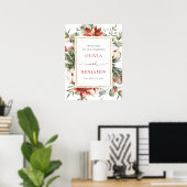Weihnachts Winter Foliage Red Wedding Willkommensz Poster (Heimbüro)