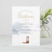 Weihnachts Winter Fox Corporate Holiday Party Einladung (Stehend Vorderseite)