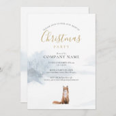 Weihnachts Winter Fox Corporate Holiday Party Einladung (Vorne/Hinten)