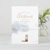 Weihnachts-Winter-Fox-Feier Einladung (Stehend Vorderseite)