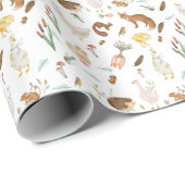 Weihnachts-Winter-Fox-Kaninchen-Wrapping Papier Geschenkpapier (Rolleneckpunkt)