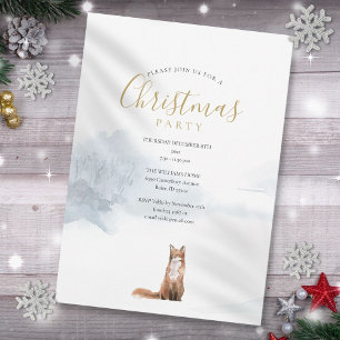 Weihnachts-Winter-Fuchs-Feier Einladung