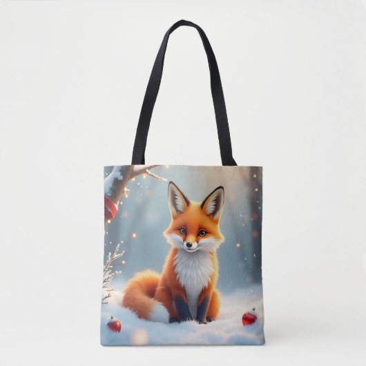 Weihnachts-Winter-Fuchs-Tragetasche Tasche (Vorderseite)