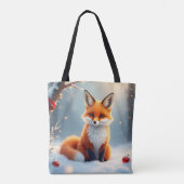 Weihnachts-Winter-Fuchs-Tragetasche Tasche (Rückseite)