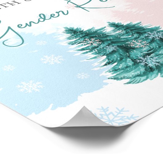 Weihnachts-Winter-Gender-Party Poster (Ecke)