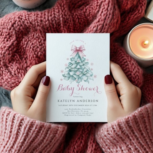 Weihnachts Winter Girl Baby Dusche Einladung