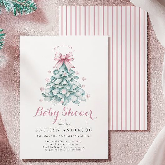 Weihnachts Winter Girl Baby Dusche Einladung
