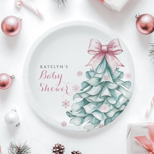 Weihnachts Winter Girl Baby Dusche Pappteller