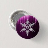 Weihnachts-Winter Glass Weihnachten Schneeflocke Button (Vorne & Hinten)