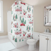 Weihnachts Winter Gnome Merry Bright Tree Red Truc Duschvorhang (Beispiel)