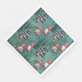 Weihnachts-Winter-Gnome Serviette (Ecke)