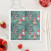 Weihnachts-Winter-Gnome Serviette (Beispiel)