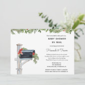 Weihnachts Winter Grün Mailbox Dusche by Mail Einladung (Stehend Vorderseite)