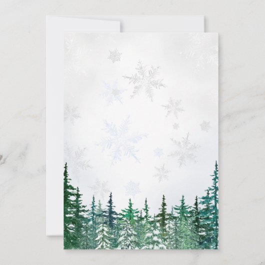 Weihnachts Winter Grüne Babydusche Einladung (Rückseite)