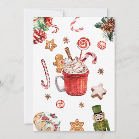 Weihnachts Winter Grüne Babydusche Einladung (Rückseite)