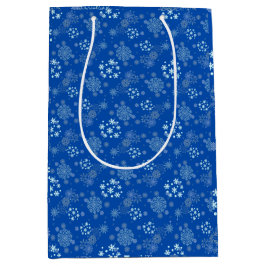 Weihnachts-Winter-Hanukkah-Schneeflocken-Design  Mittlere Geschenktüte