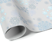 Weihnachts-Winter-Hanukkah-Schneeflockendesign Geschenkpapier (Rolleneckpunkt)
