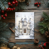 Weihnachts-Winter-Herrenhaus-Flachkarte Feiertagskarte