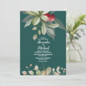 Weihnachts-Winter Holly Berry Hochzeitseinladung Einladung (Stehend Vorderseite)